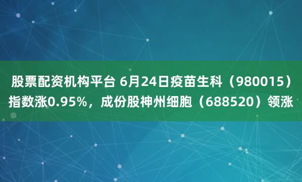 股票配资机构平台 6月24日疫苗生科（980015）指数涨0.95%，成份股神州细胞（688520）领涨