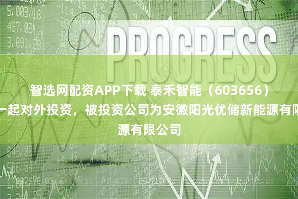 智选网配资APP下载 泰禾智能（603656）新增一起对外投资，被投资公司为安徽阳光优储新能源有限公司