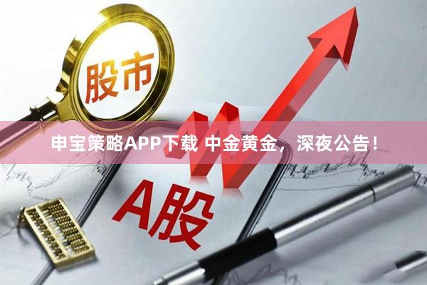申宝策略APP下载 中金黄金,深夜公告!